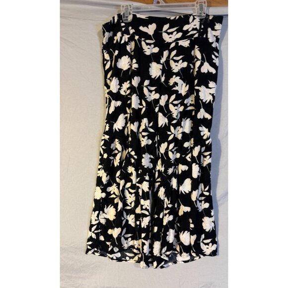 Cato Black White Boho Pattern Pants Flowy Womens Plus Size 2X 18/20 Short Petite - Picture 1 of 2